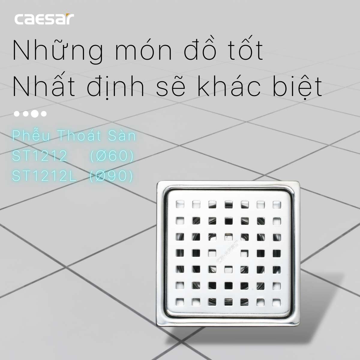 Ga thoát sàn Caesar ST1212 (Ø60)