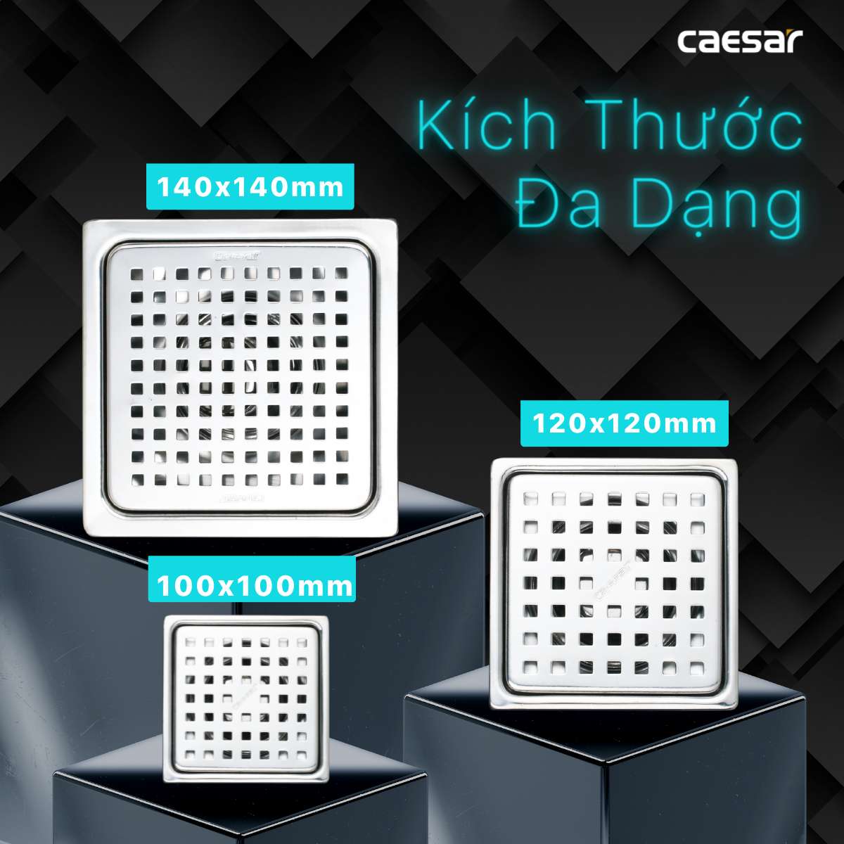 Ga thoát sàn Caesar ST1212L (Ø90)