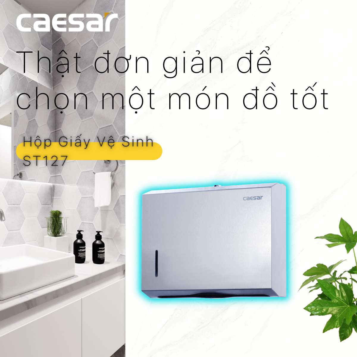Hộp đựng giấy vệ sinh inox Caesar ST127