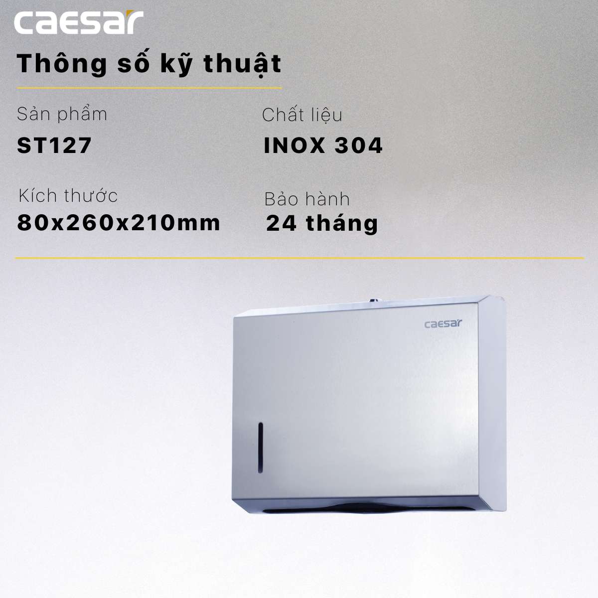 Hộp đựng giấy vệ sinh inox Caesar ST127