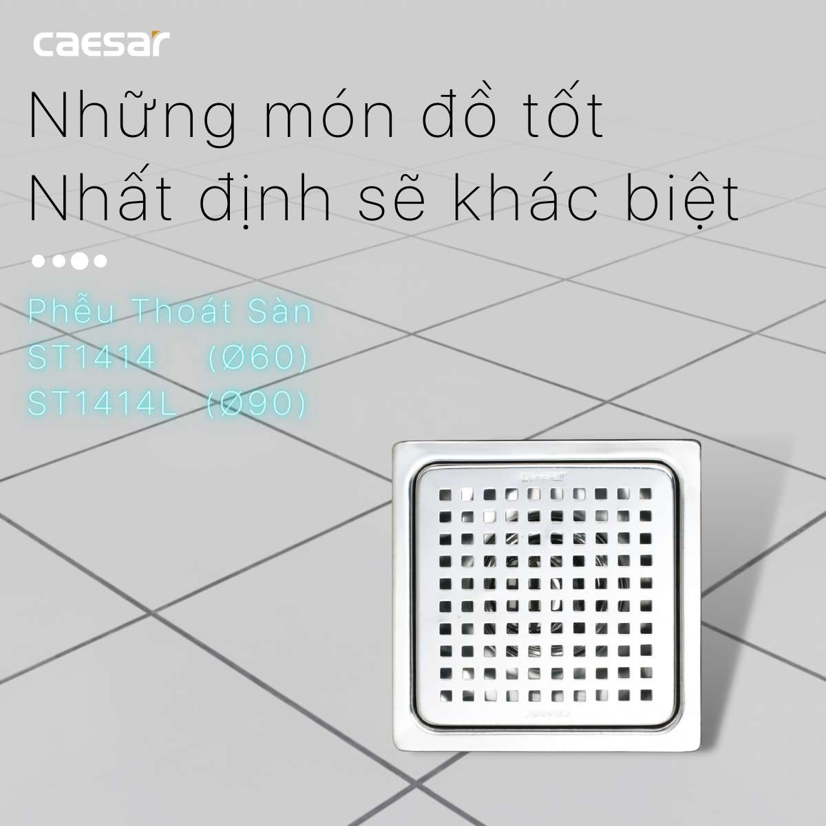 Ga thoát sàn Caesar ST1414L (Ø90)