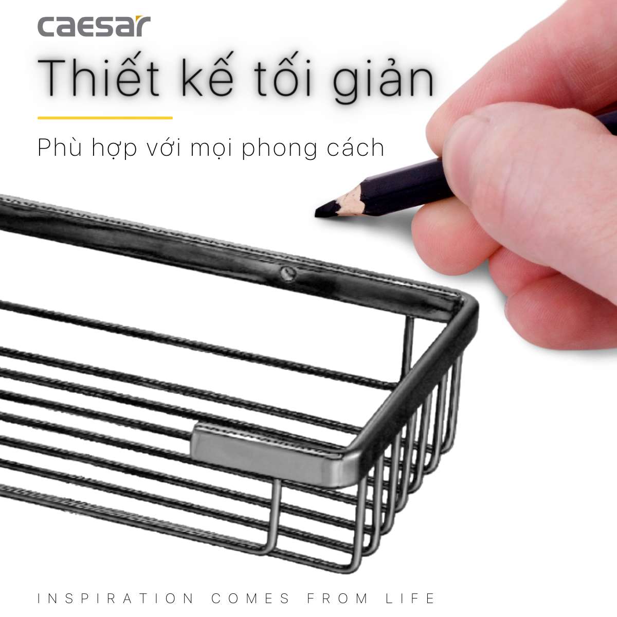 Giá đựng đồ phòng tắm inox Caesar ST830V