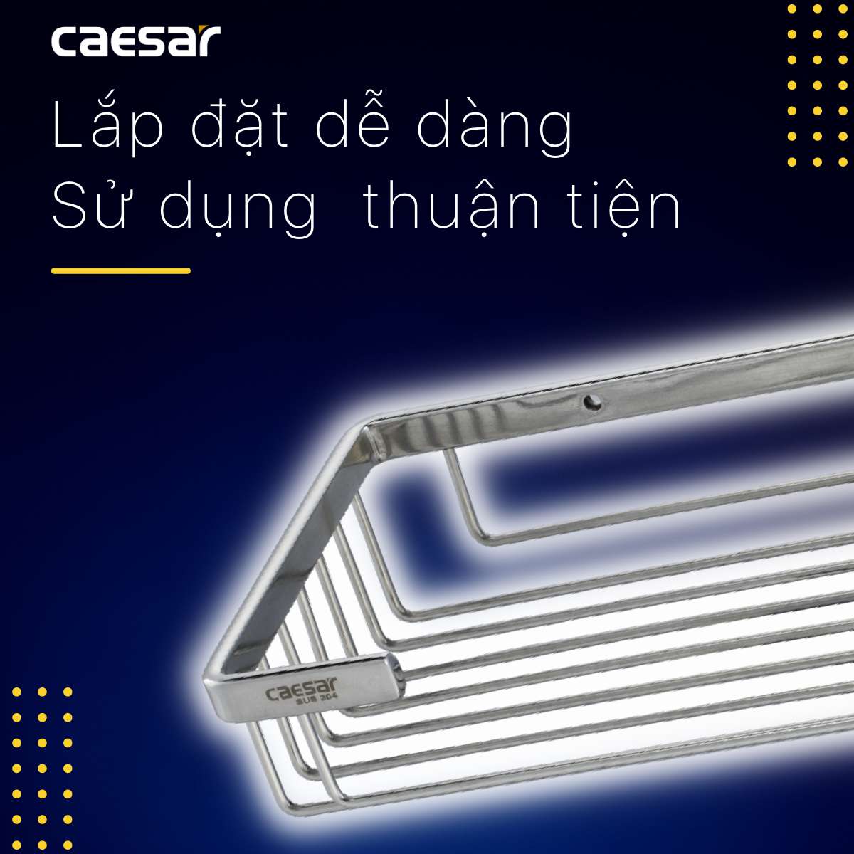 Giá đựng đồ phòng tắm inox Caesar ST830V