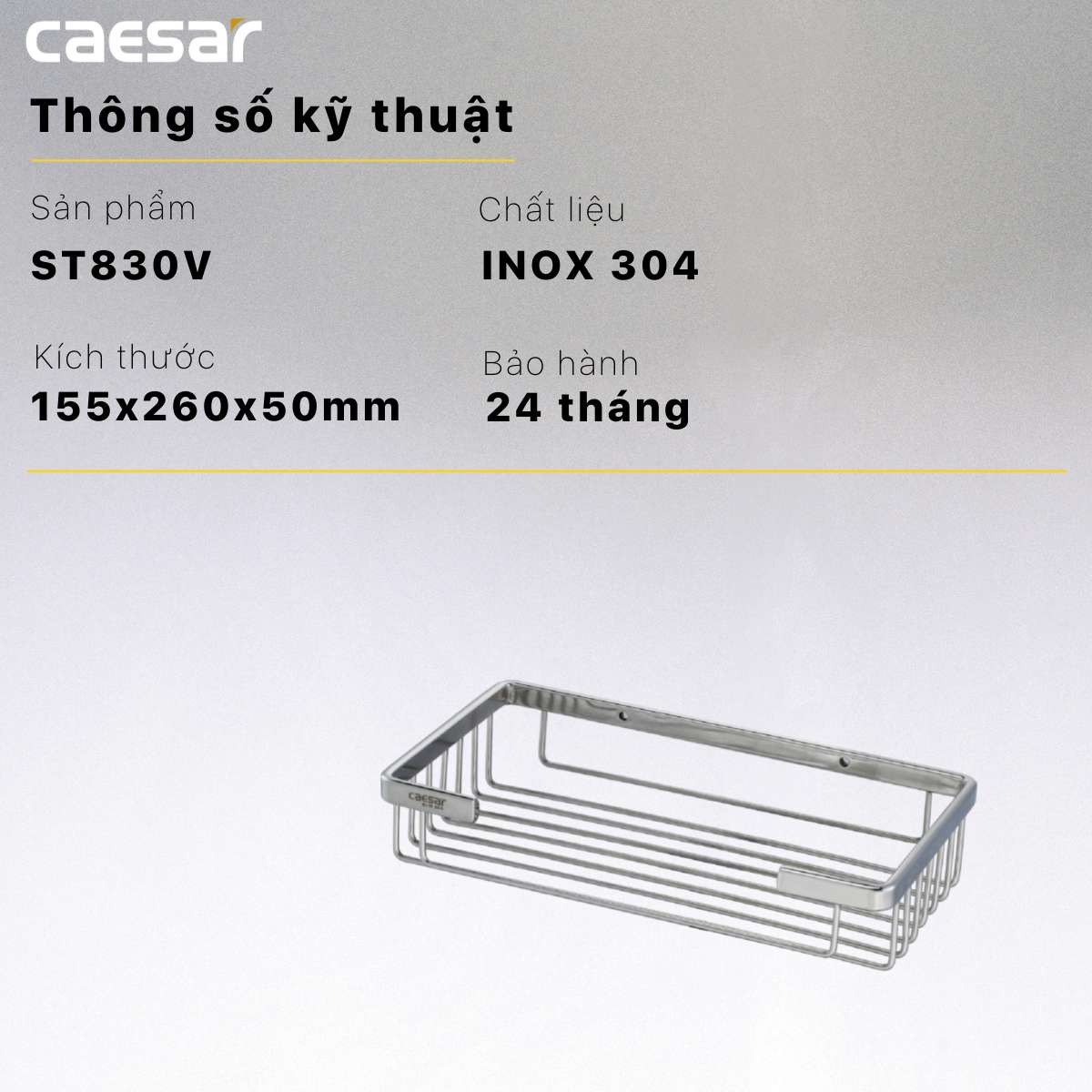 Giá đựng đồ phòng tắm inox Caesar ST830V