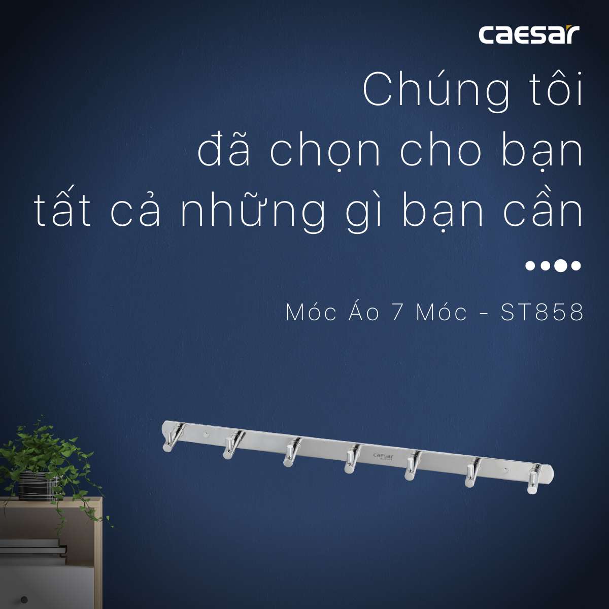 Móc áo phòng tắm 7 móc Caesar ST858