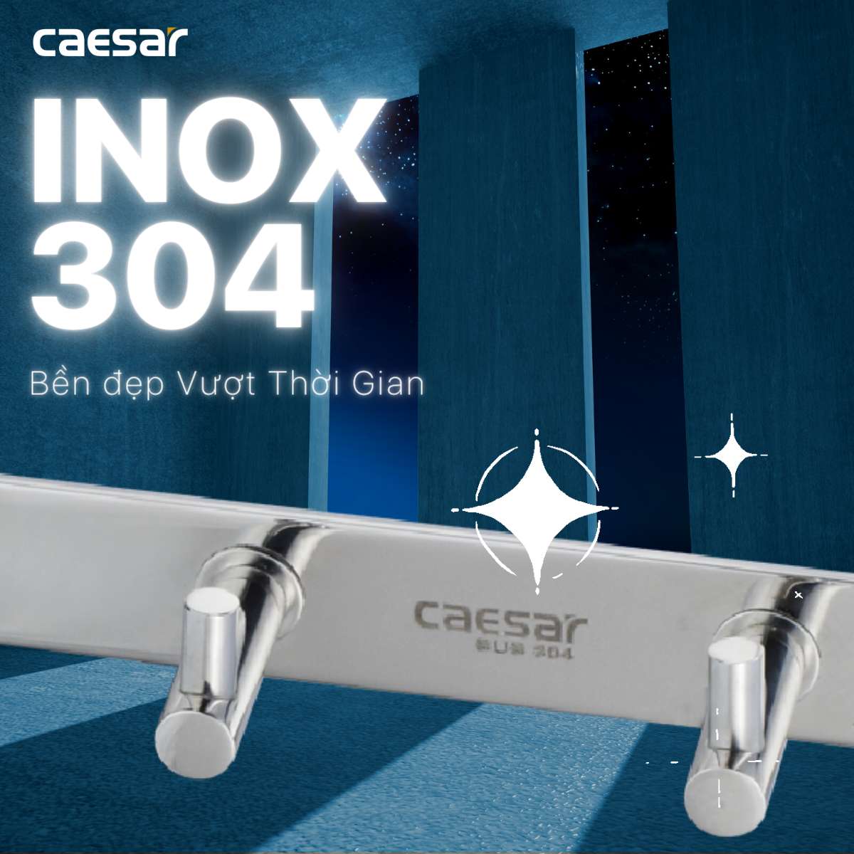 Móc áo phòng tắm 7 móc Caesar ST858
