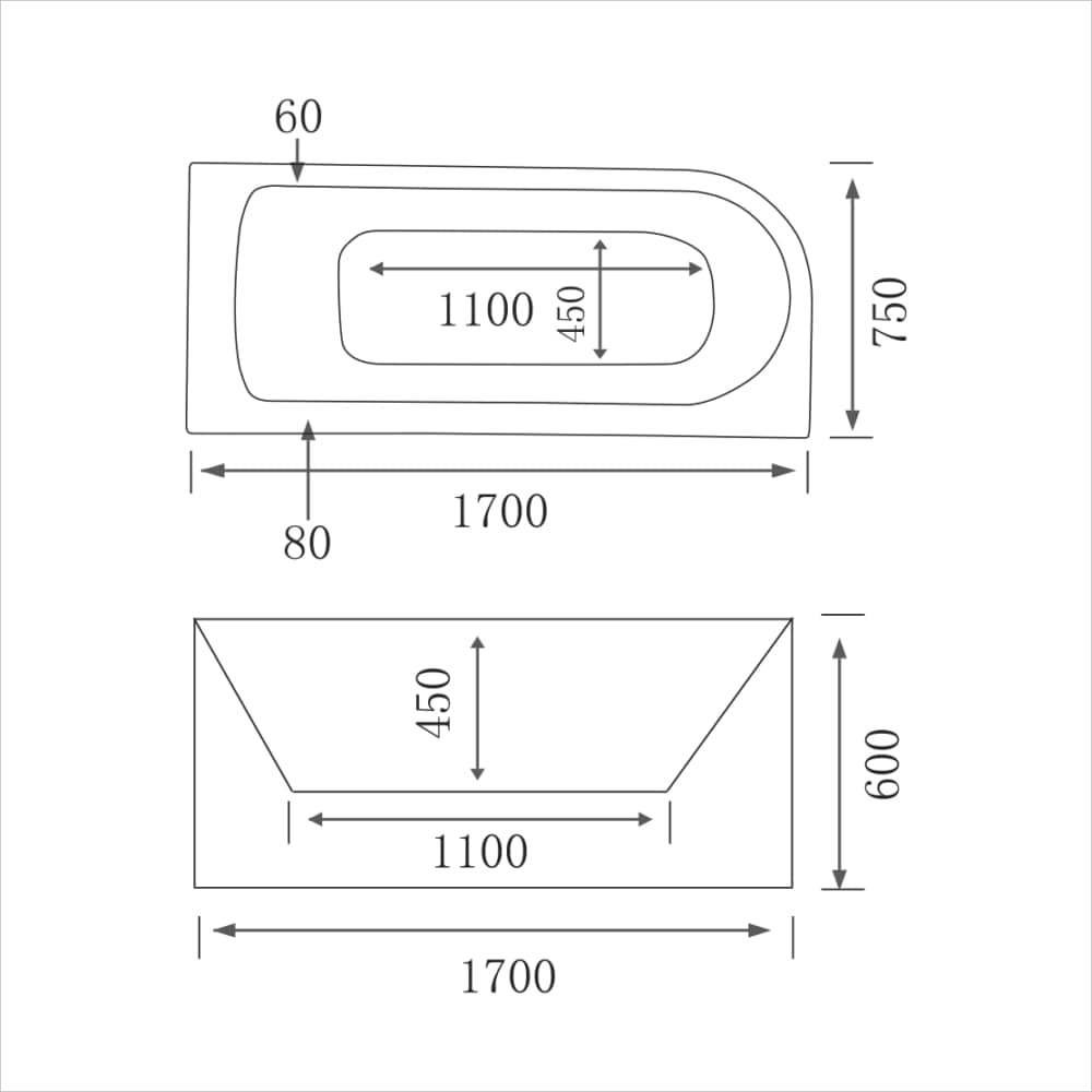 Bồn tắm massage (yếm trái/phải)(D-2262L/R)
