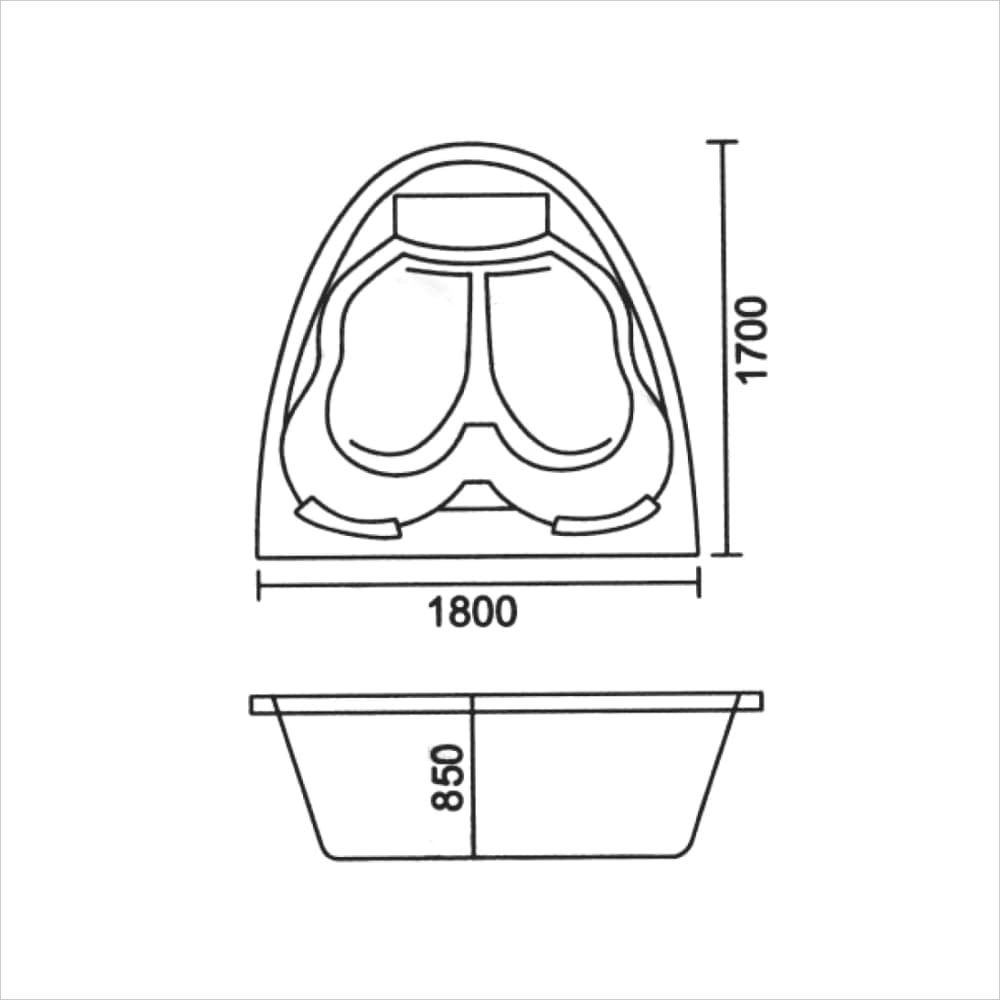 Bồn tắm massage góc (J-8808C)