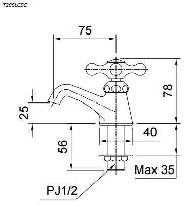 Vòi nước lạnh TOTO T205LCSC