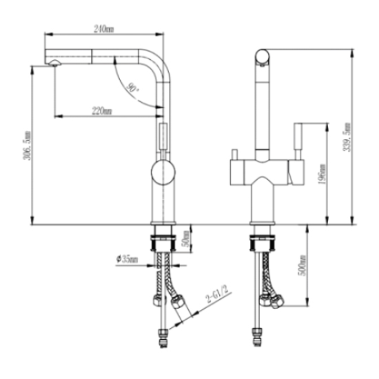 Vòi rửa bát Geler GL-140 nóng lạnh