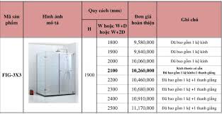 Vách kính theo yêu cầu Fendi FIG-3X3 (kính dày 8mm)