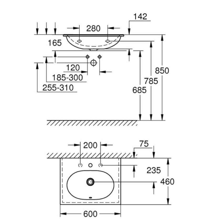 Lavabo bán âm GROHE 3956800H
