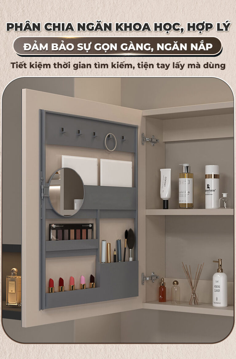 Bộ tủ gương lavabo phòng tắm cao cấp Enic BT Plus 80cm – 100cm