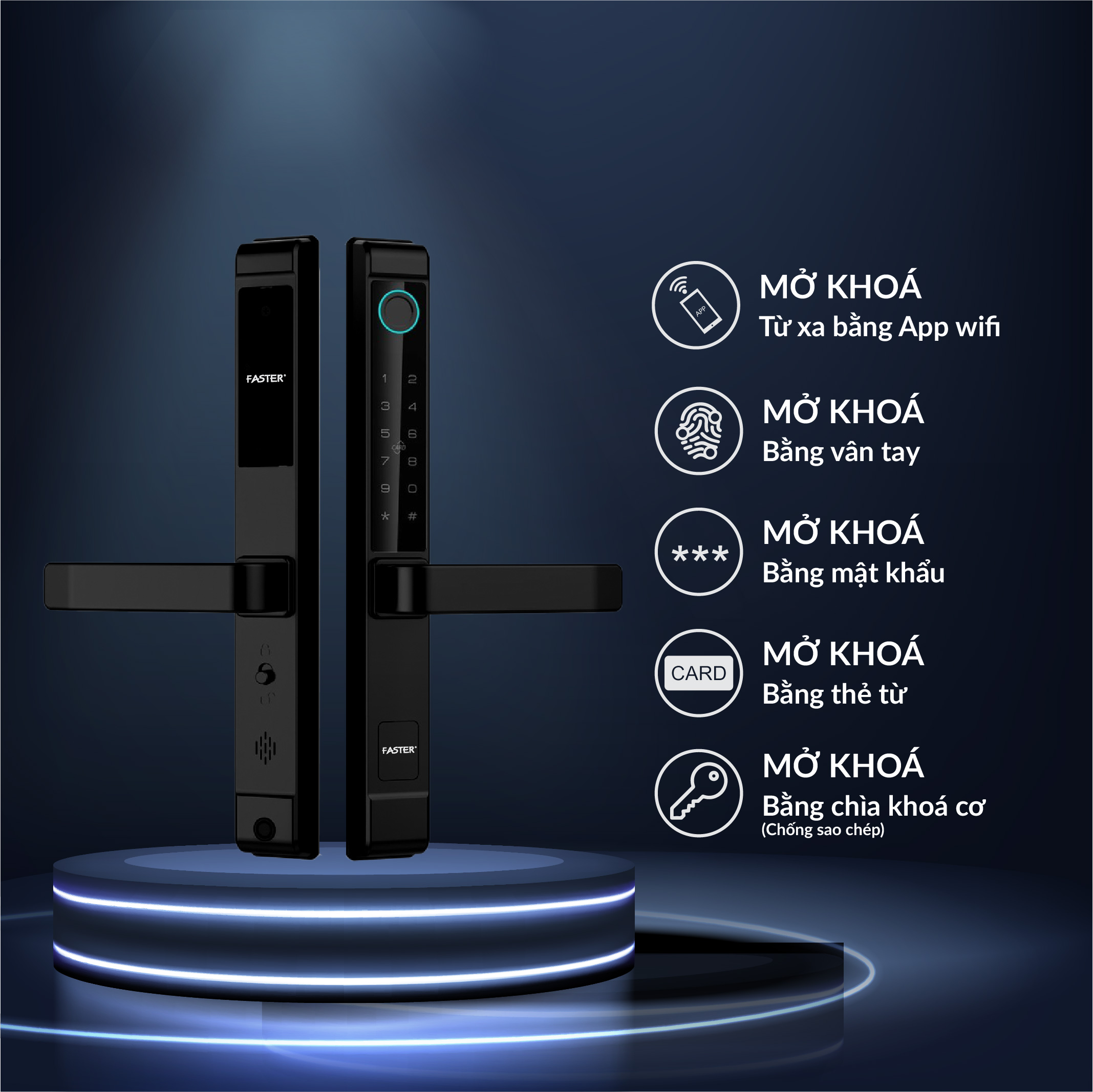 Khóa vân tay cửa nhôm FS6600 BL