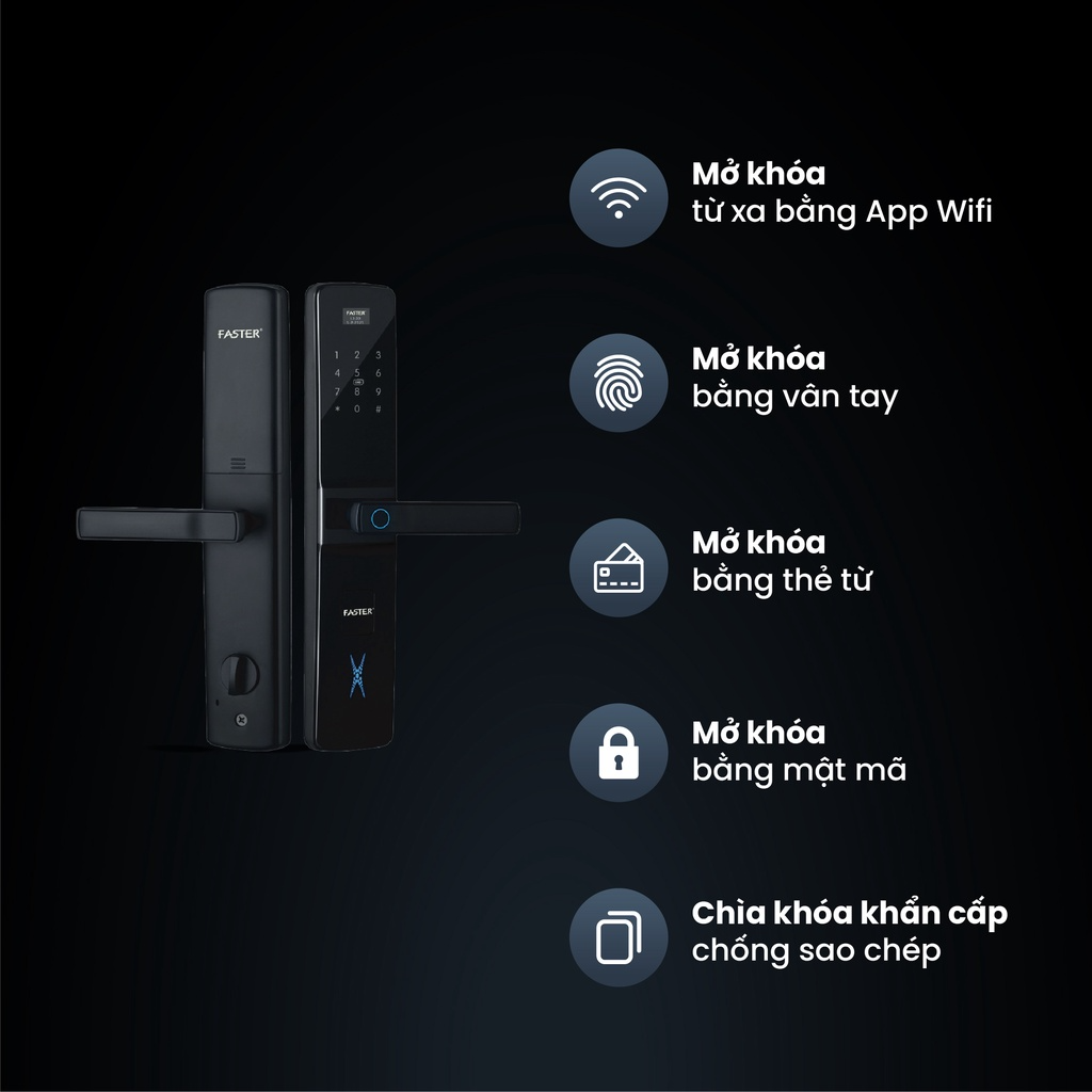 Khóa vân tay FS800APP BL