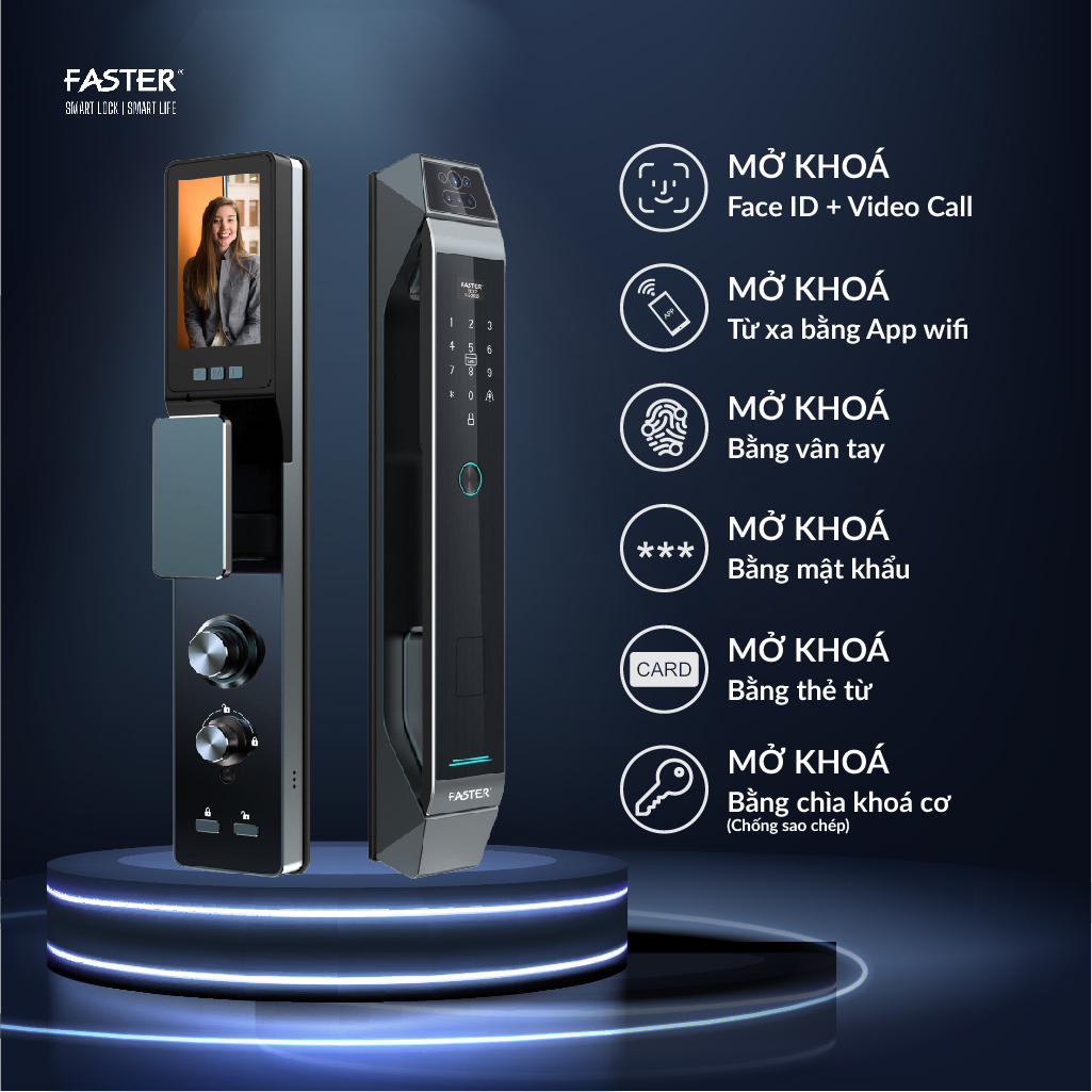 Khóa cửa nhận diện khuôn mặt FS868 CNC Face ID