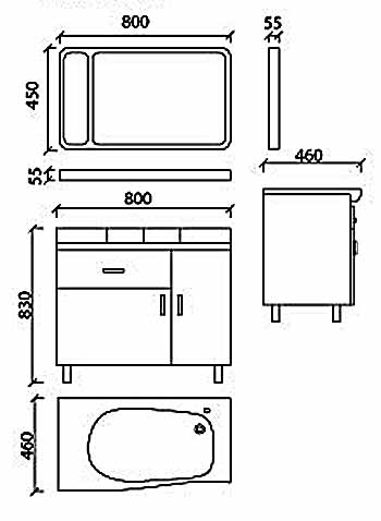 Bộ tủ chậu Acrylic Govern YKL-T43