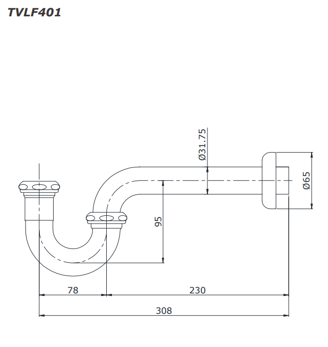 Ống thải chữ P TOTO TVLF401
