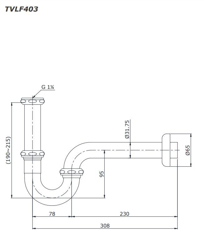 Ống thải chữ P TOTO TVLF403
