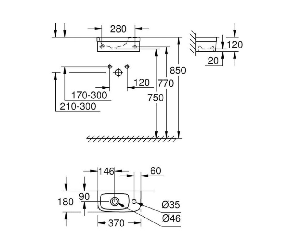 Lavabo treo tường GROHE 3932700H