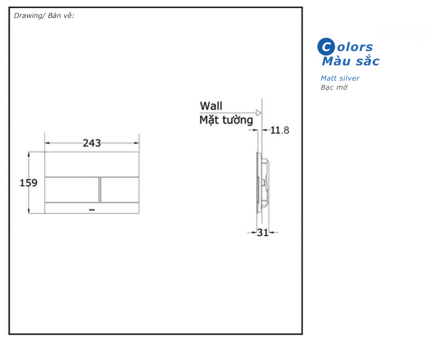 Mặt nạ xả nhấn TOTO MB171MSS