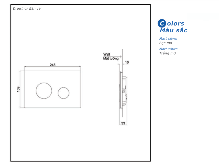 Mặt nạ xả nhấn TOTO MB174PWH