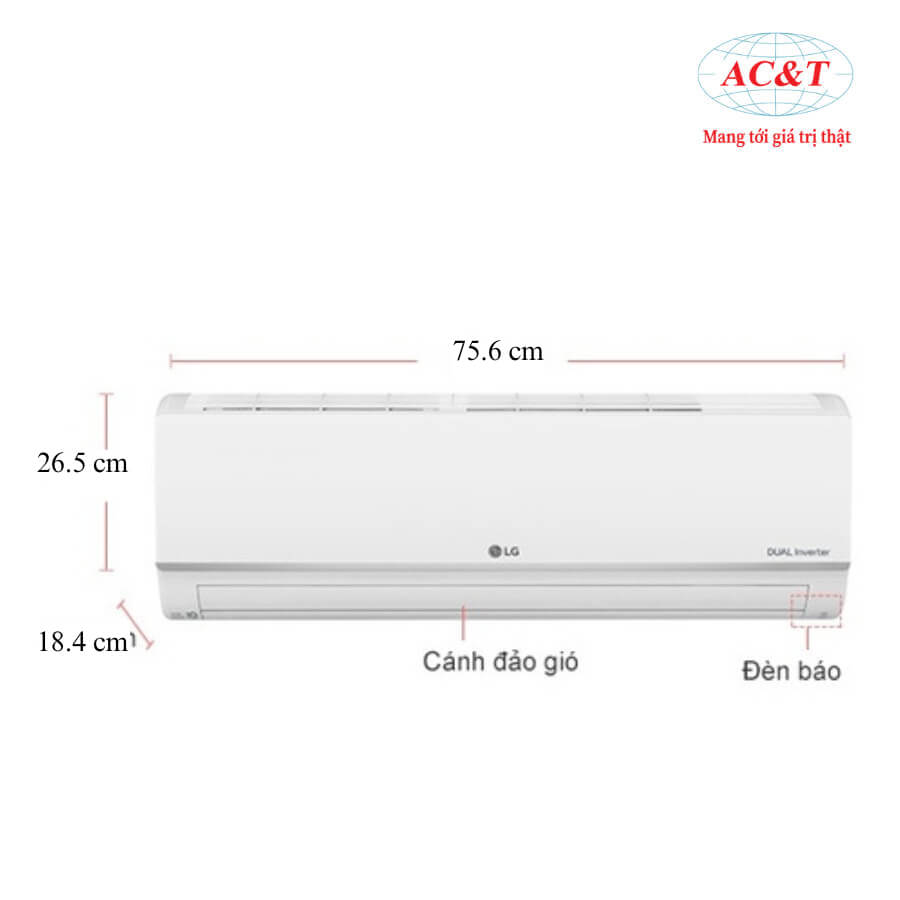 Điều hòa LG DUALCOOL™Inverter 1 chiều 18.000 BTU (2HP)|V18WIN