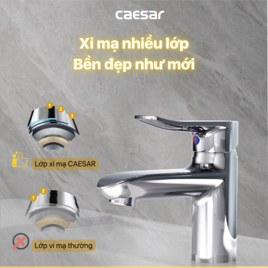 Vòi rửa lavabo nóng lạnh CAESAR B490CU