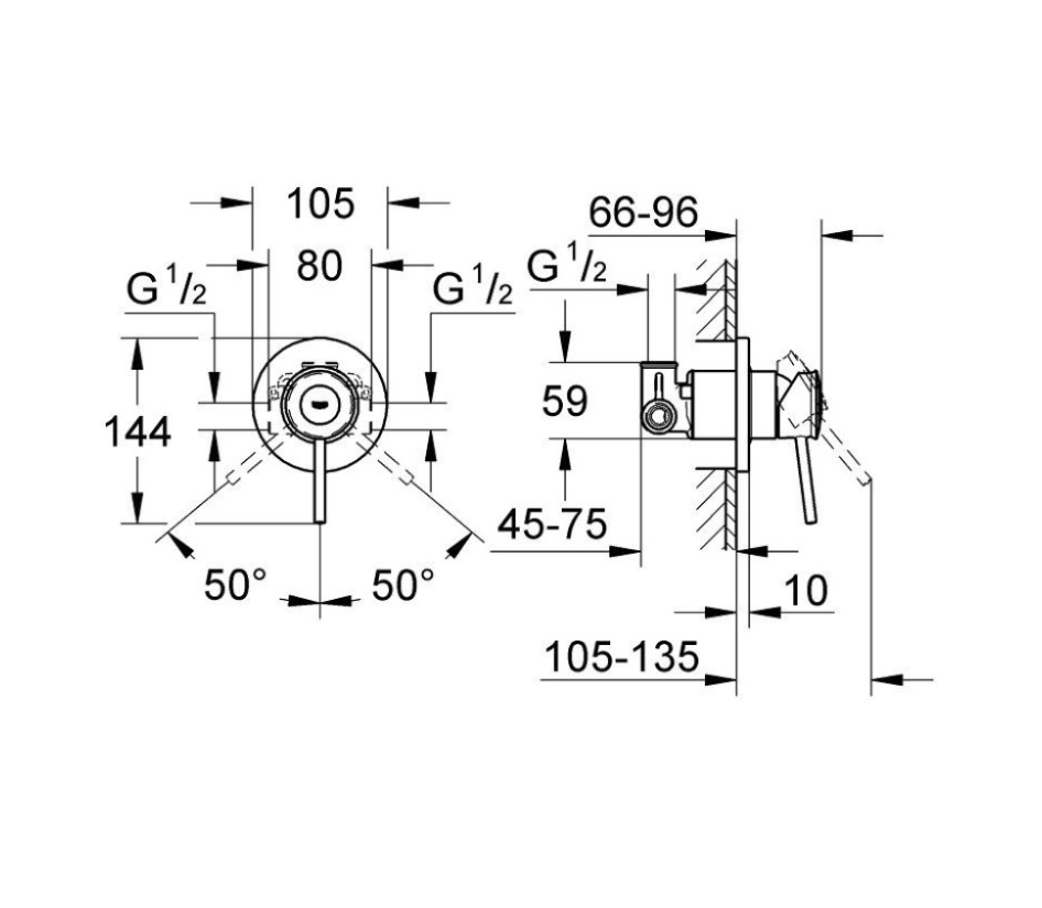 Bộ trộn nóng lạnh âm tường GROHE 29048000