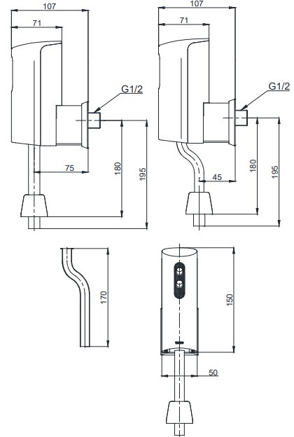 Vòi Xả Cảm Ứng TOTO DUE137PBK Dùng Pin