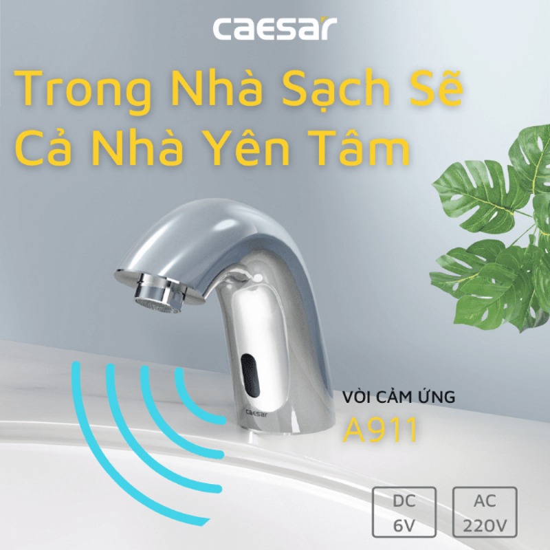 Vòi rửa lavabo cảm ứng Caesar A911