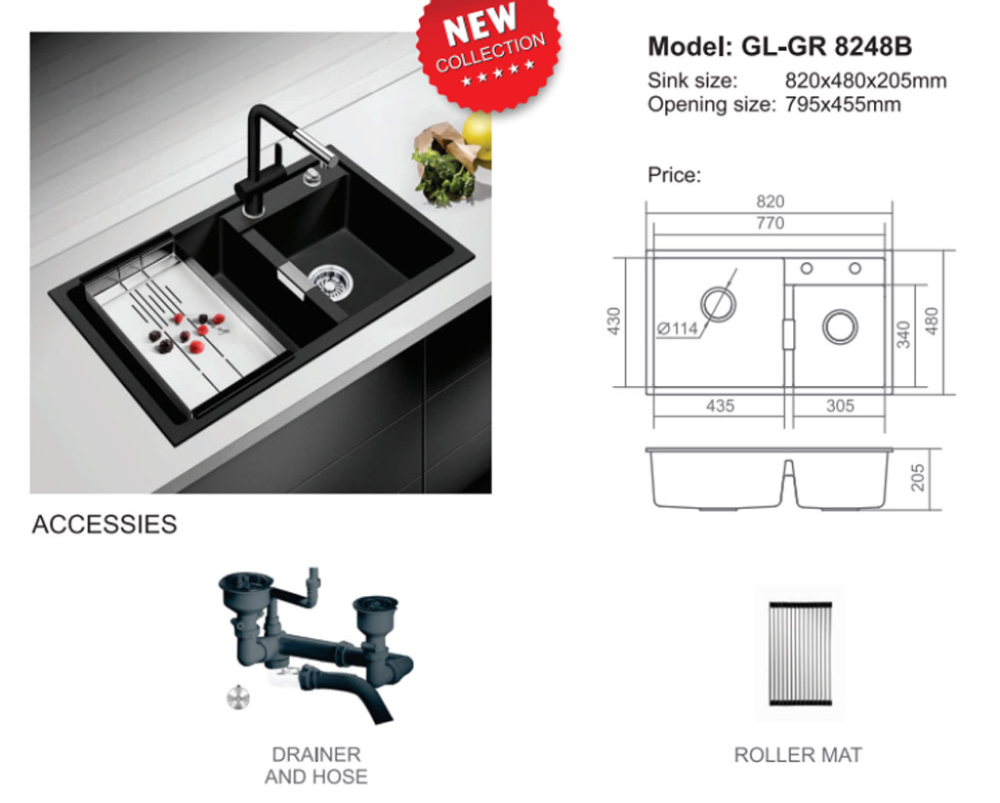 Chậu rửa bát Geler GL-GR8248B