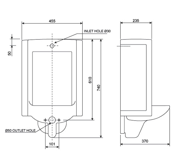 Bồn tiểu nam treo tường American WP-6503