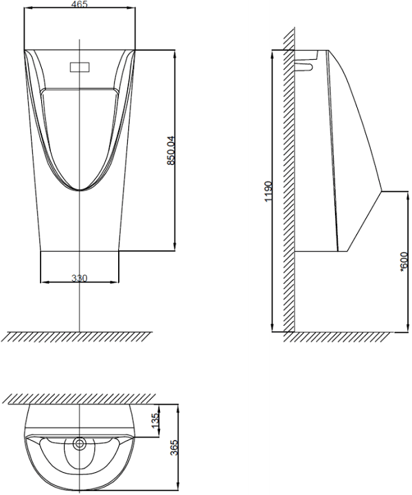 Bồn tiểu nam treo tường American WP-6507