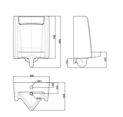 Bồn tiểu nam American WP-6591 treo tường