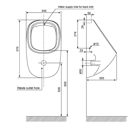 Bồn tiểu nam treo tường American WP-6728