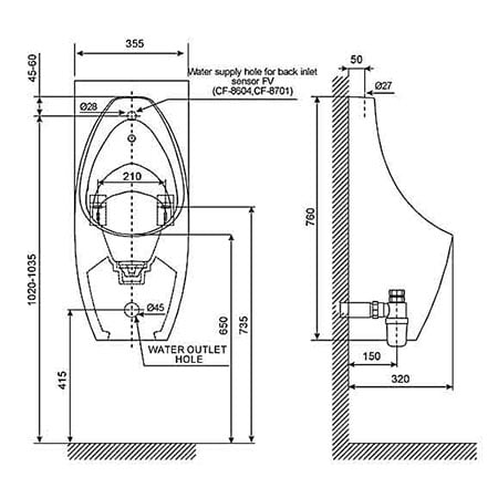 Bồn tiểu nam treo tường American WP-6737P