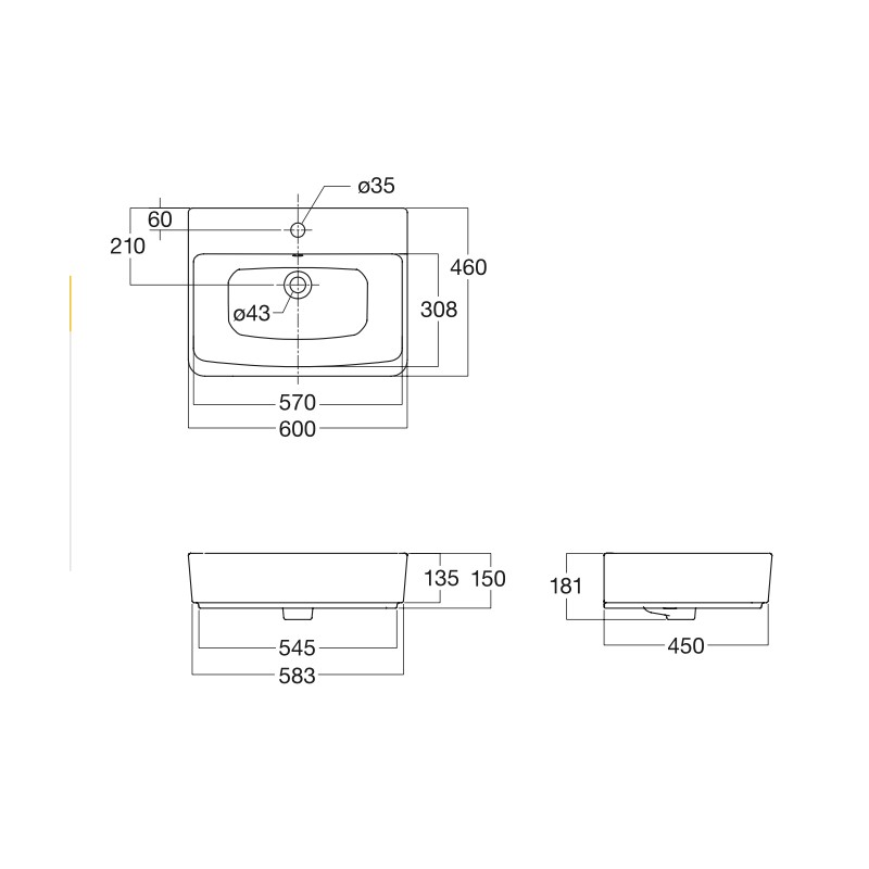 Chậu lavabo American Standard VF-0620 (Mã cũ WP-F520)