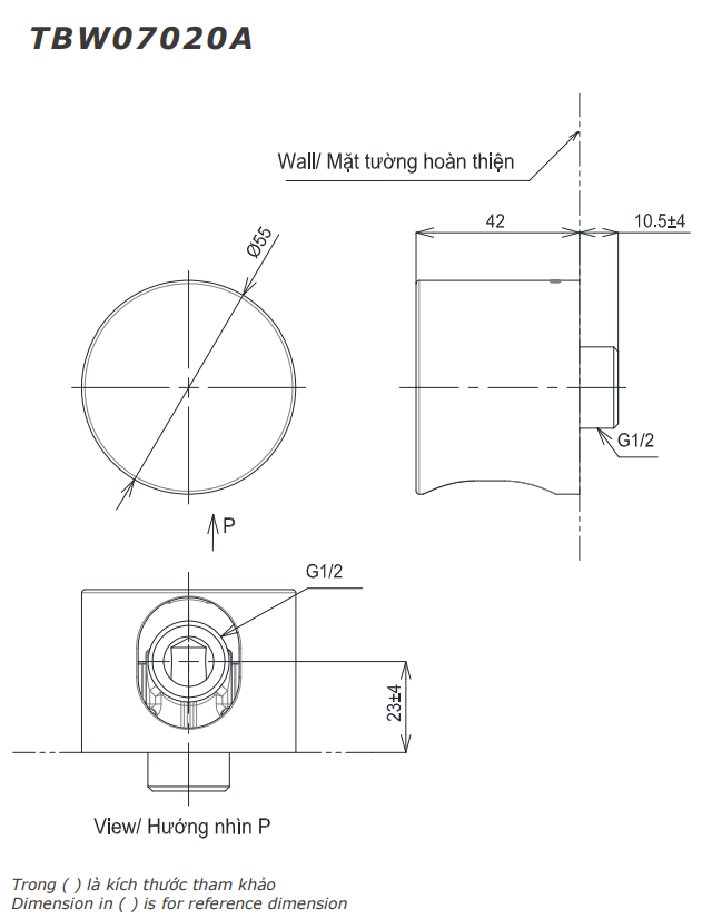 Cút Nối Tường TOTO TBW07020A