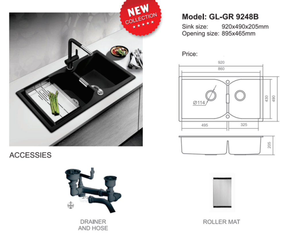 Chậu rửa bát Geler GL-GR9248B