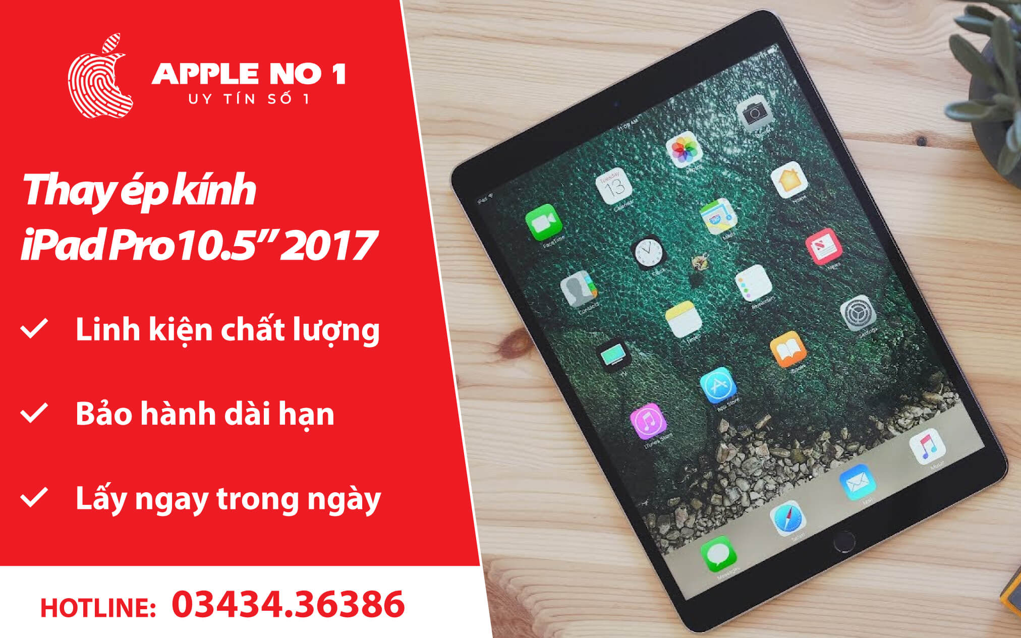 thay ép kính iPad Pro 10.5 inch M2 2017 - apple no.1