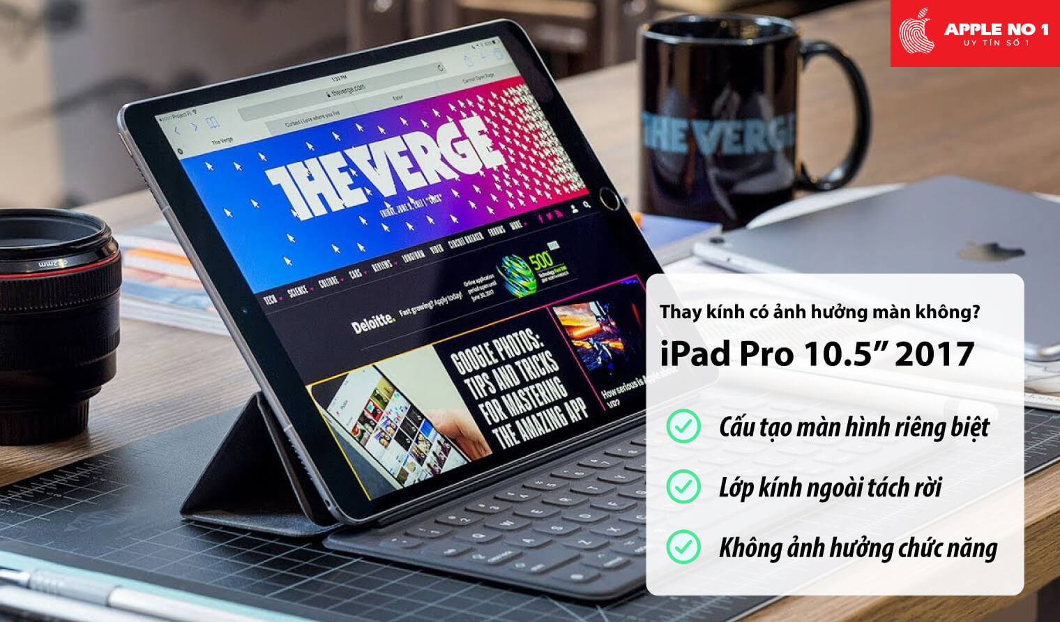 Thay mặt kính iPad Pro 10.5 inch 2017 có ảnh hưởng gì đến màn hình không?