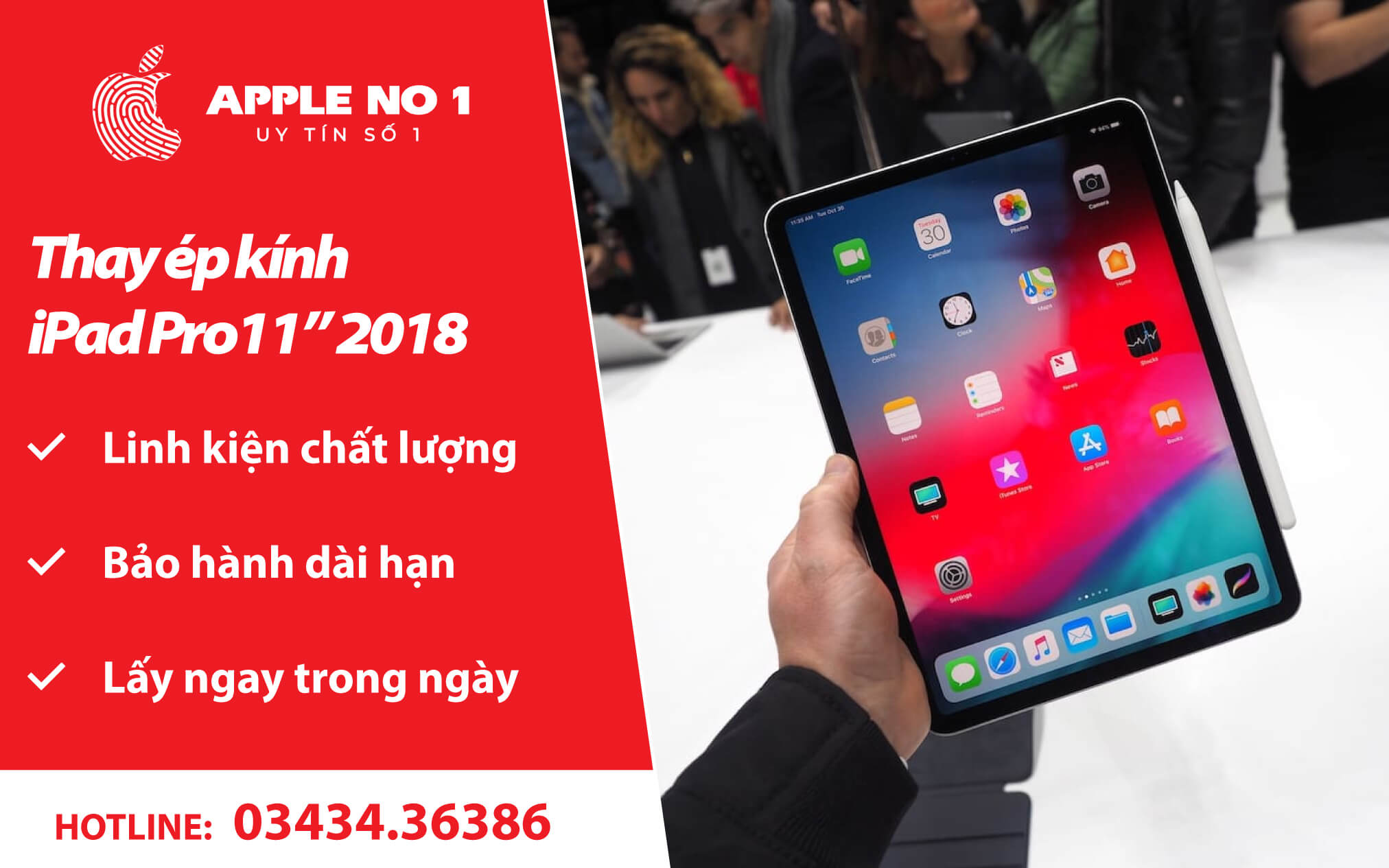 thay ép kính iPad Pro 11 inch 2018 - apple no.1