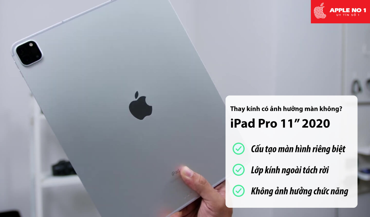 Thay mặt kính iPad Pro 11 inch 2020 có ảnh hưởng gì đến màn hình không?