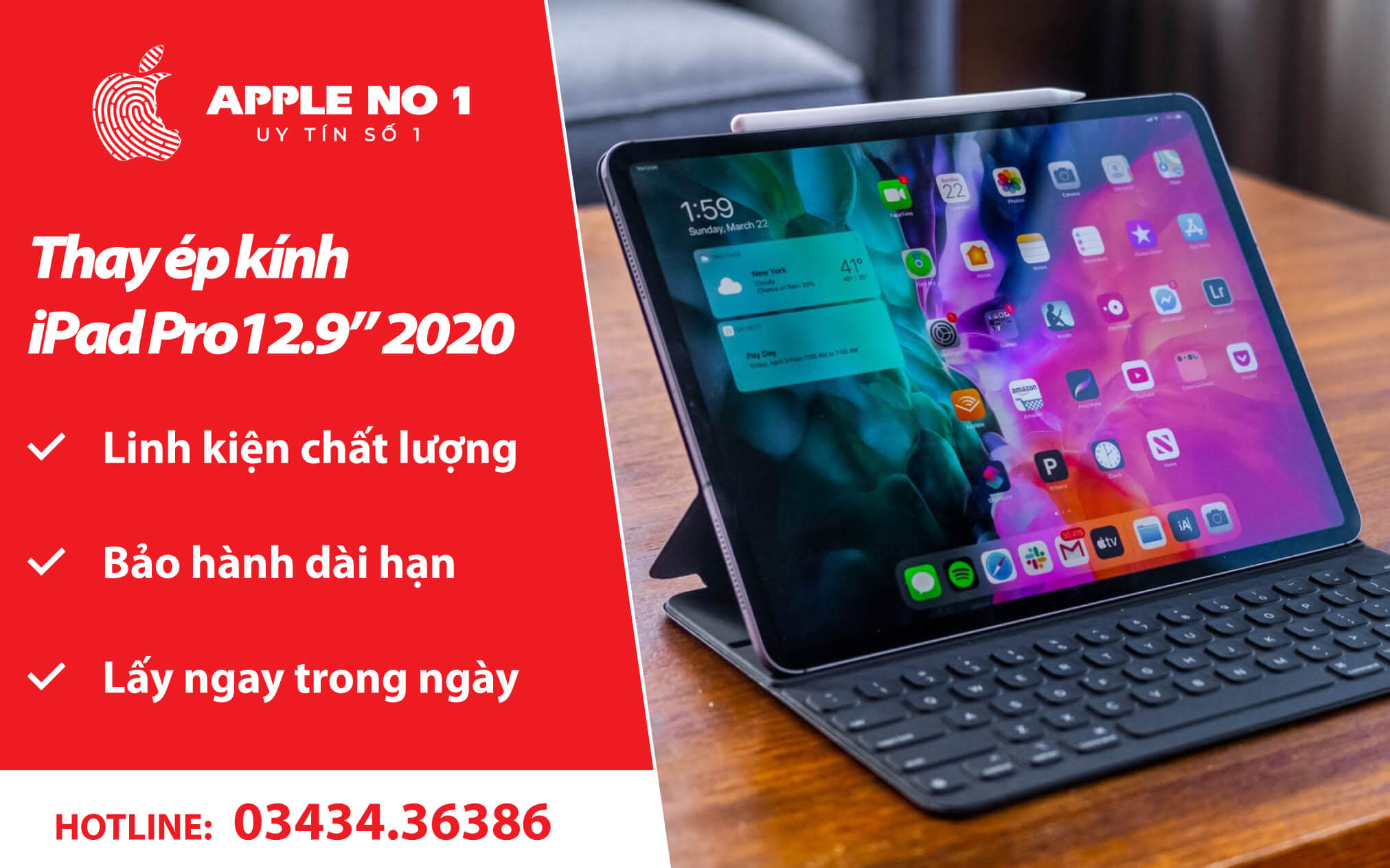 thay ép kính iPad Pro 12.9 inch 2020 - apple no.1