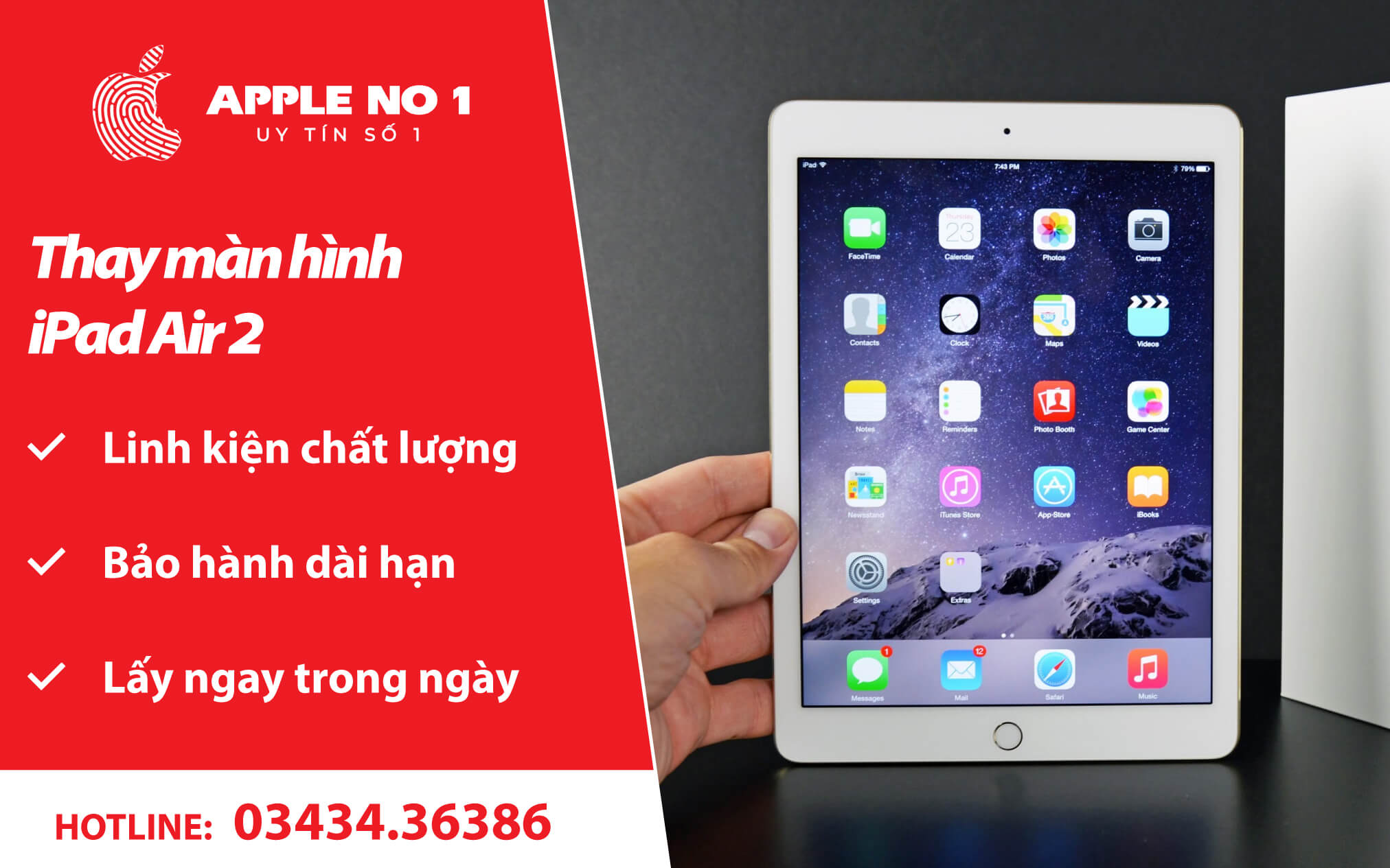 thay màn hình ipad air 2 - apple no.1