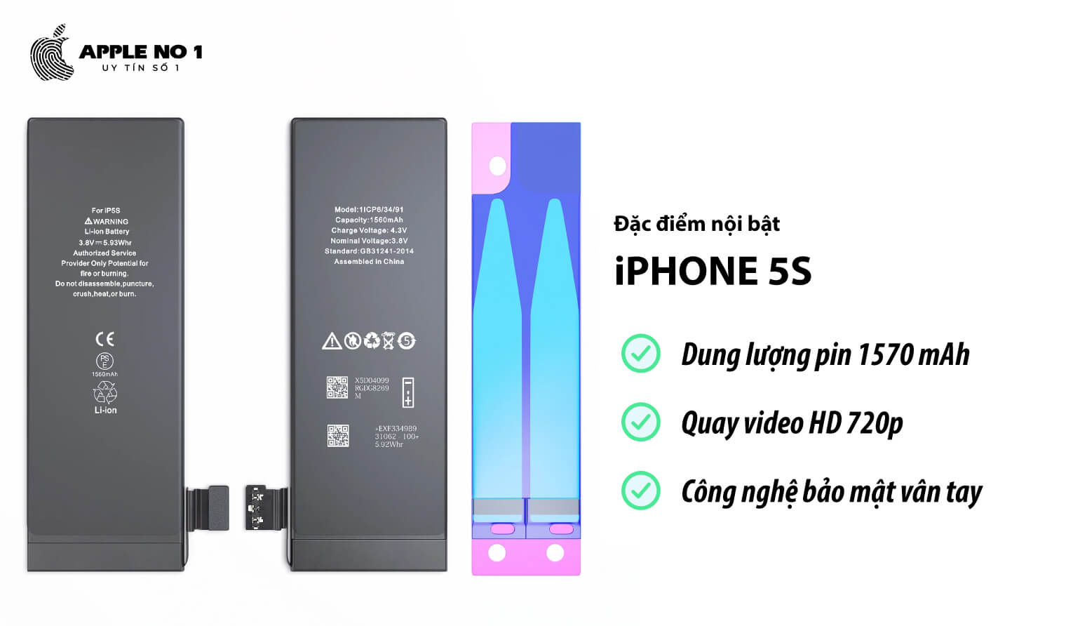 iPhone 5s dung luong pin 1570 mAh