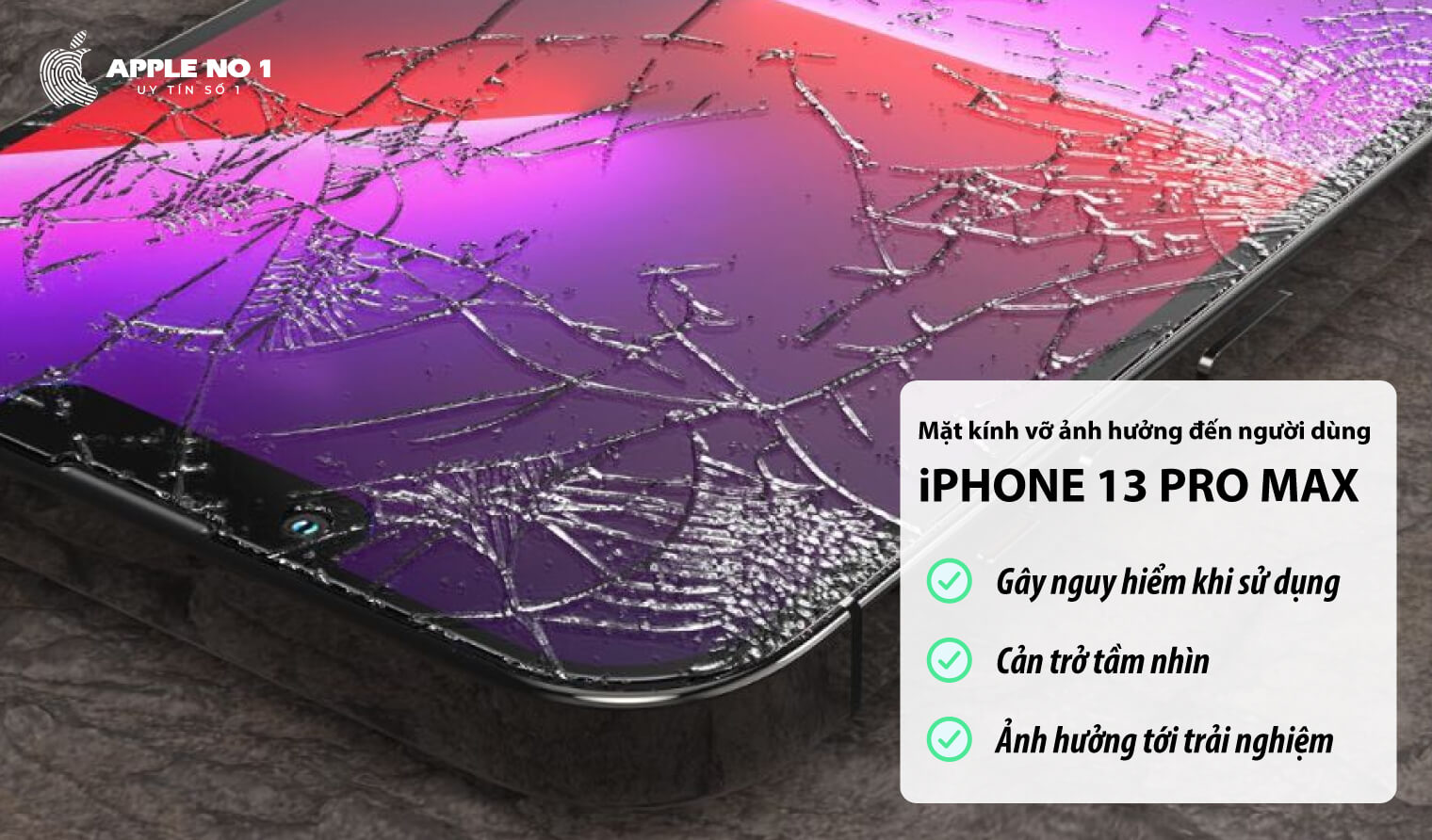 Mat kinh iPhone 13 Pro Max hu hong co nguy hiem khong?