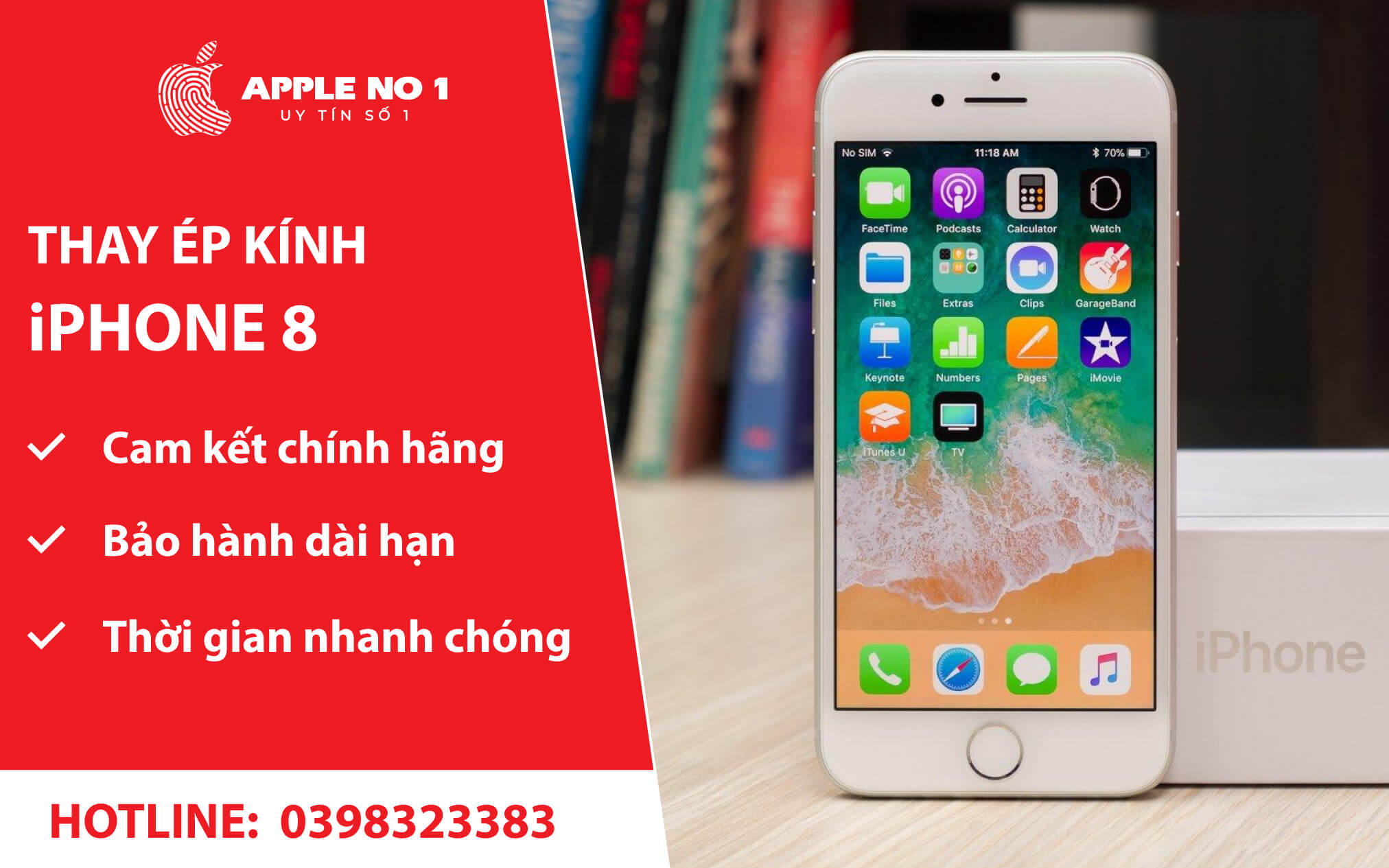 thay man hinh, ep kinh iphone 8 uy tin, chuyen nghiep tai Apple No.1