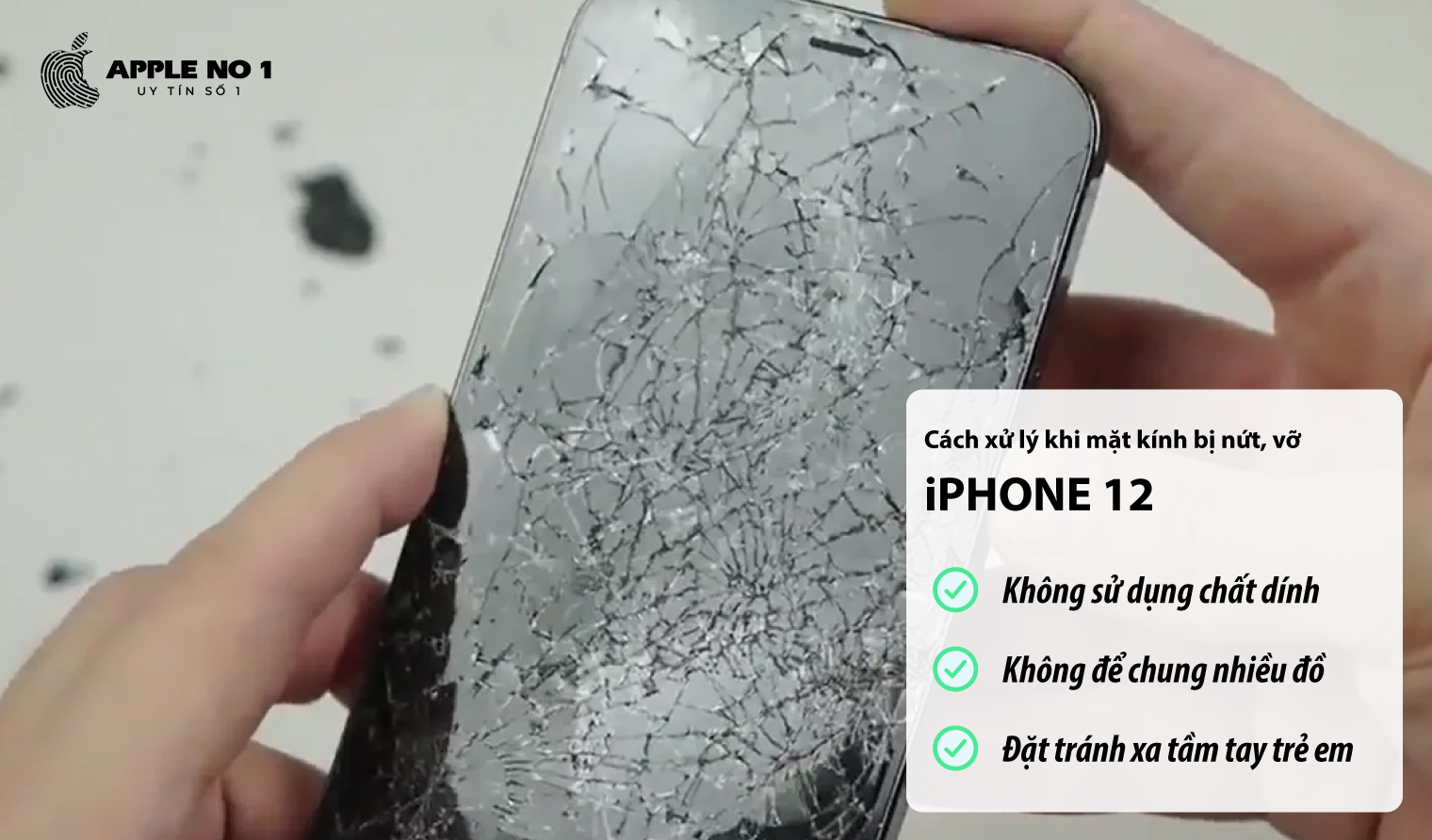 nen xu ly the nao khi phat hien nut vo tren man hinh truoc khi thay mat kinh iphone 12?